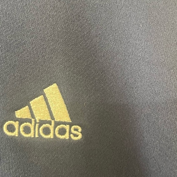 Adidas Black Pullover with white stripes and 3/4 zip - Picture 3 of 4